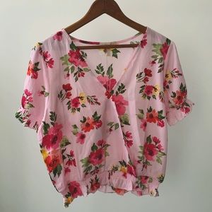 NWT Rebecca Taylor Rose Floral Surplice Blouse